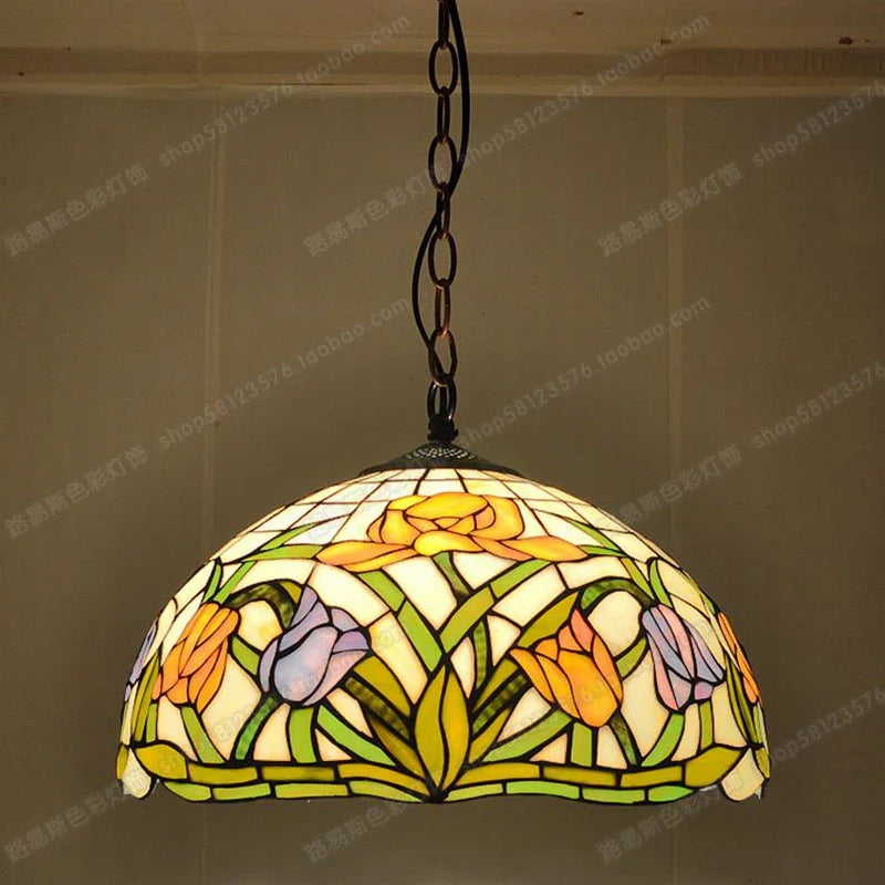 Elegant vintageglaslysekrone