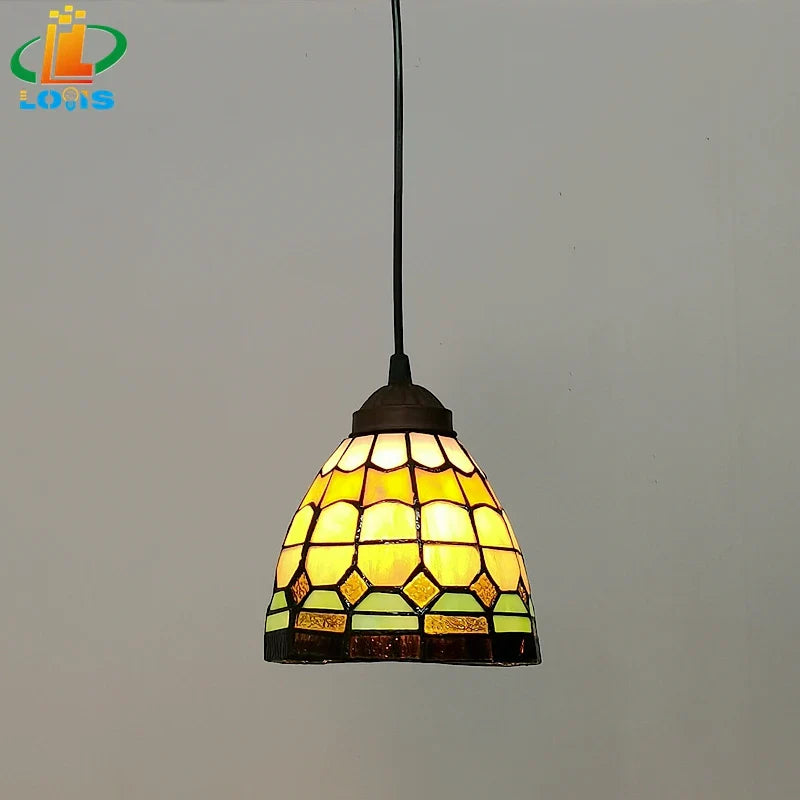 Vintage Tiffany-lampe i glas til indendørs og udendørs brug