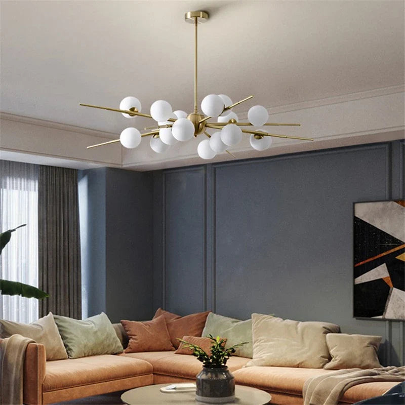 Moderne nordisk LED-glasboldslysekrone til bar/café