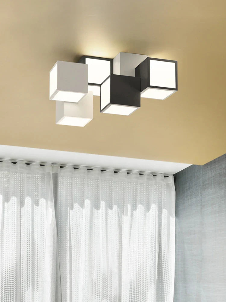 Kreativ kvadratisk loftlampe moderne LED-lys enkel dekoration lysekrone armatur