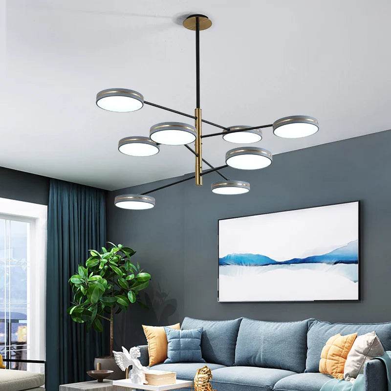moderne LED-lysekrone med rørdesign indendørsbelysning