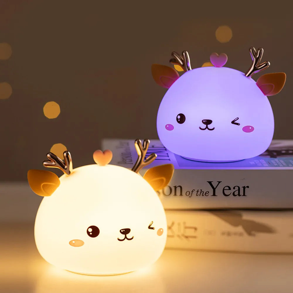 Natlampe til baby, rådyr-design