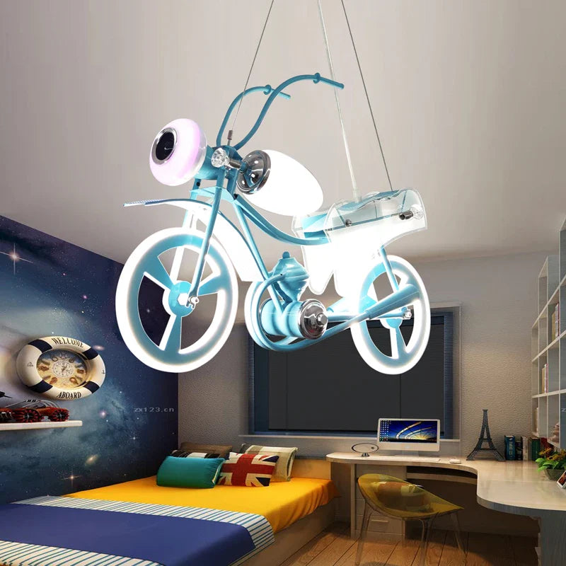 Kreativ nordisk LED-lampe til børneværelset, motorcykel i akryl