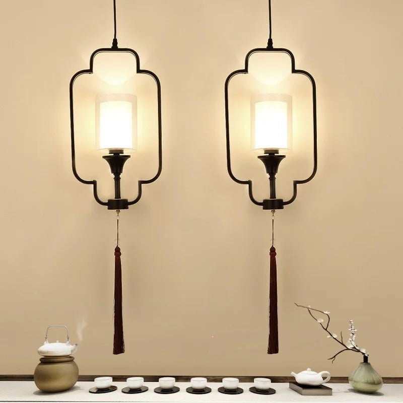 Enkel moderne kinesisk lysekrone med LED-pendellamper