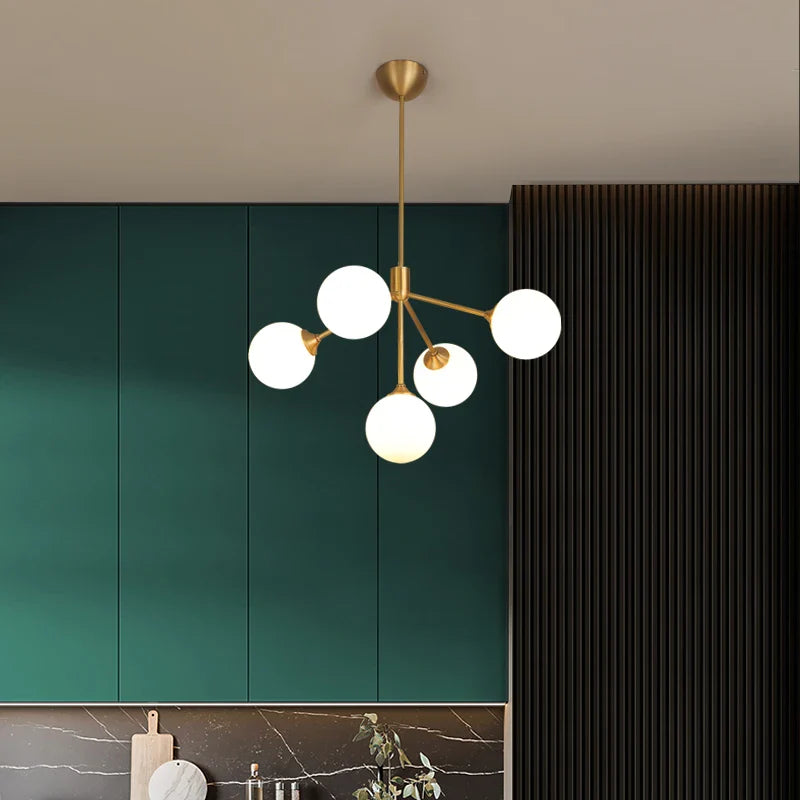 dekorativ nordisk design-lysekrone med Sputnik LED-belysning
