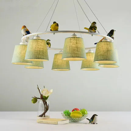 Romantisk elegant LED-loftlampe med fugle