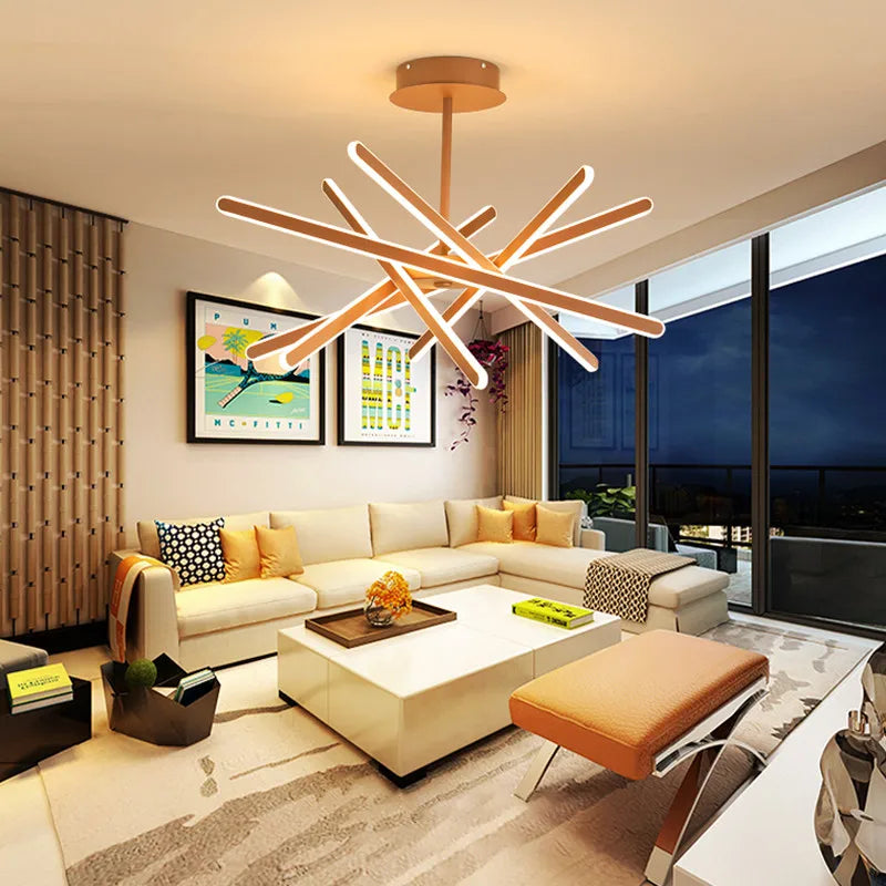 Elegant LED-lysekrone, justerbar lysstyrke.