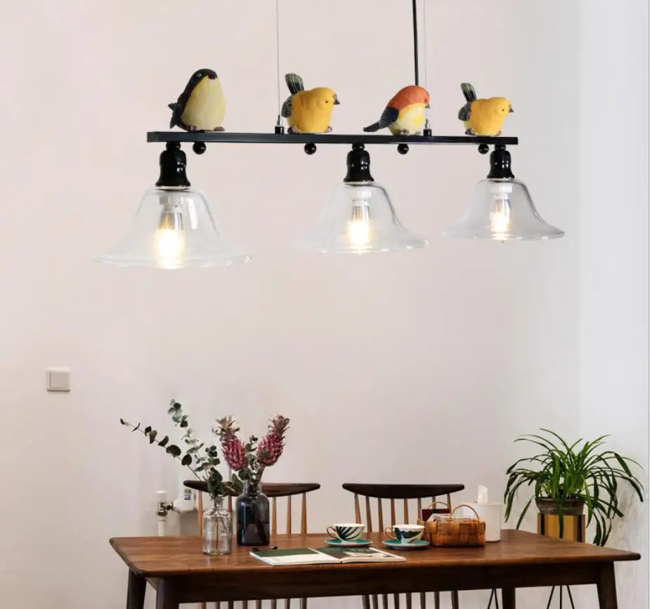 Moderne nordisk stil lysekrone 3 kreative kunstneriske fugle