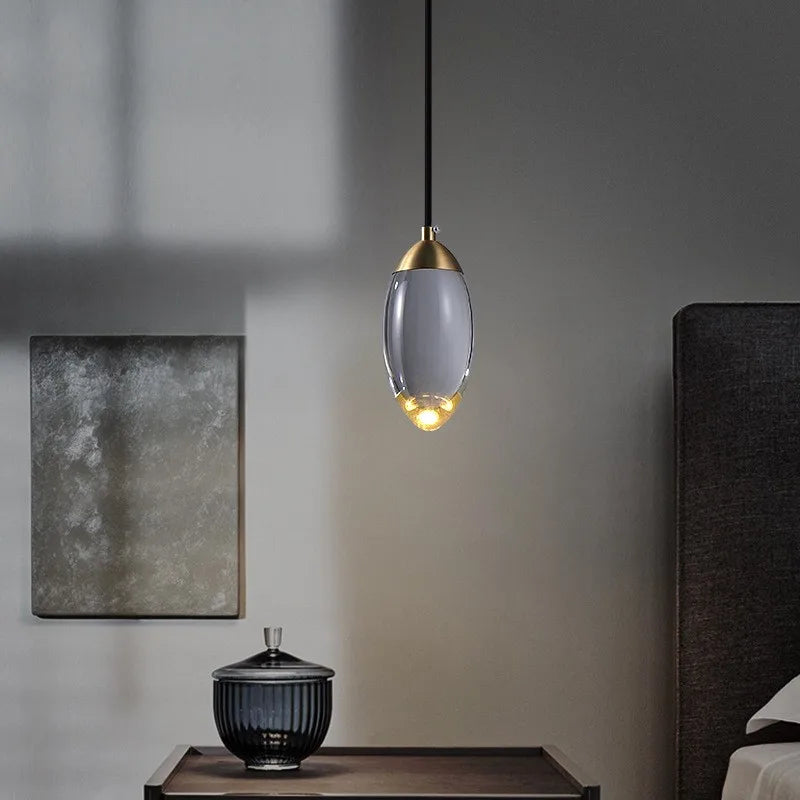 K9 krystal luksuslampe kobber kreative minimalistiske lysekrone