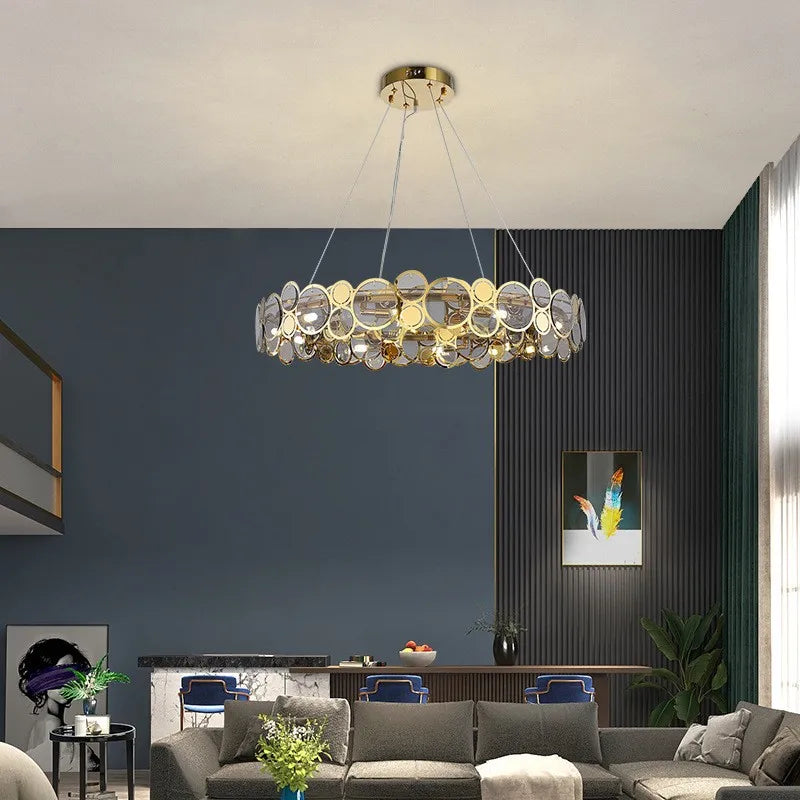 Nordisk rund LED-glaslampe i luksuriøst moderne design