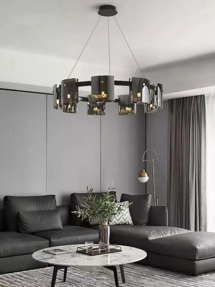 Nordisk enkel luksus moderne LED-glaslysekrone