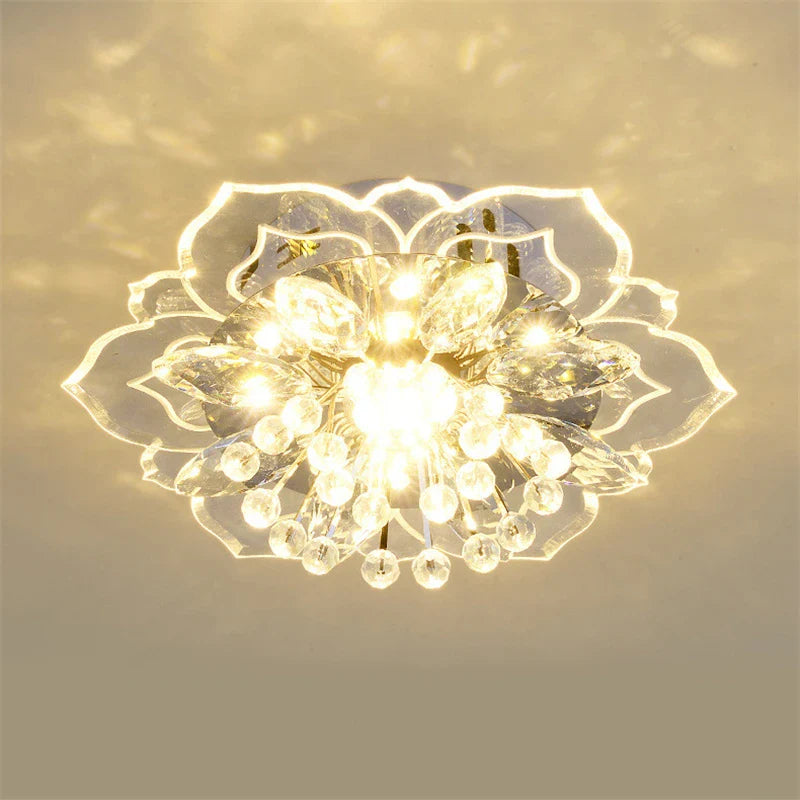 Krystalloftlampe med blomster lysekrone indendørsbelysning