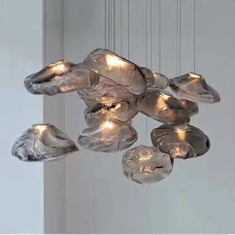 Kreativ nordisk postmoderne luksus LED glas lysekrone