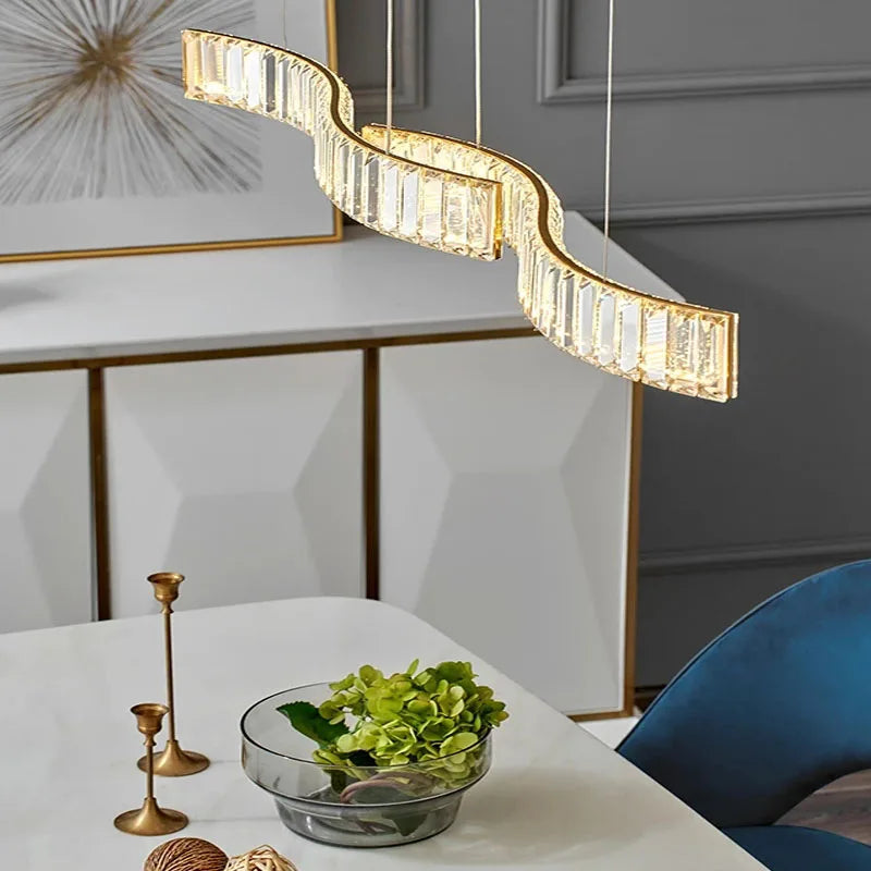 Moderne, enkelt og kreativt design krystal-LED-lysekrone