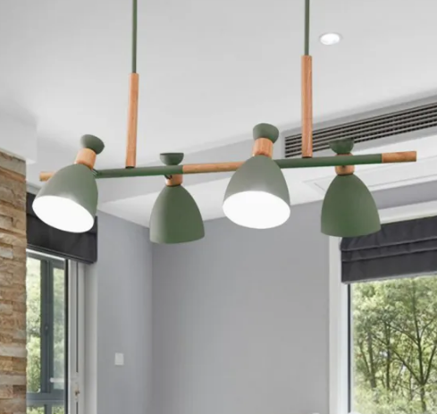 Morandi Loftlamper med 4 Lys Nordisk Træ/Metal Hvid/Grøn/Grå Køkken/Stue