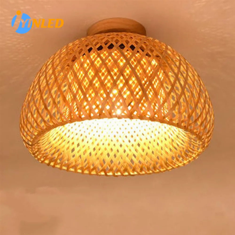 Loftslampe, Rattan, Pileflet, Elegant, Rustik