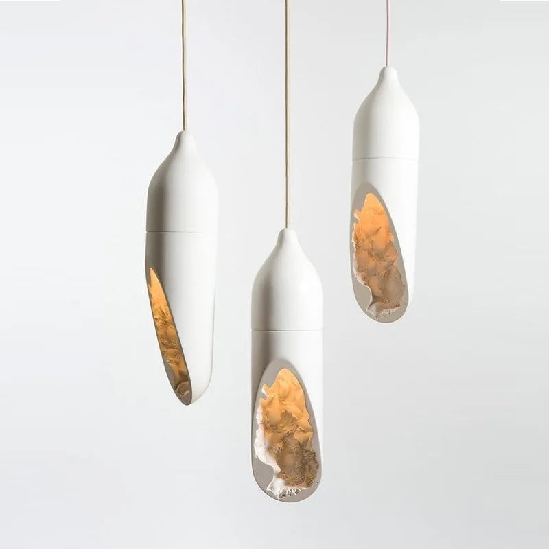 Pendellampe, japansk Wabi Sabi-design