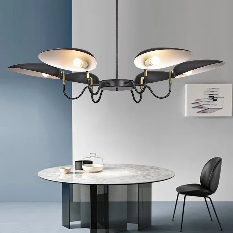 Nordisk postmodernistisk lysekrone med 6 hoveder i moderne design