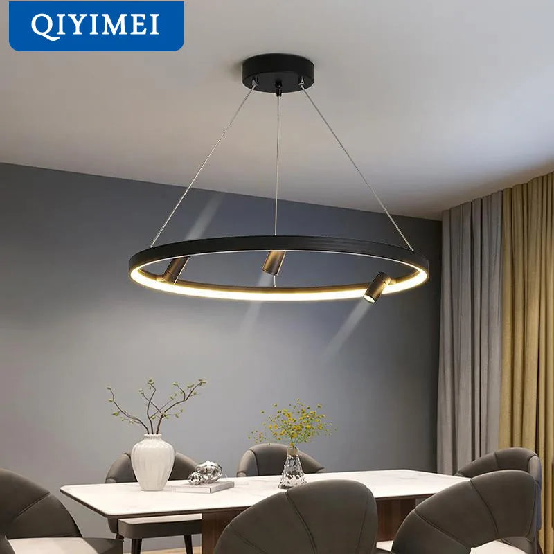 Moderne LED-lysekrone med fjernbetjening og dæmpbar indendørsbelysning