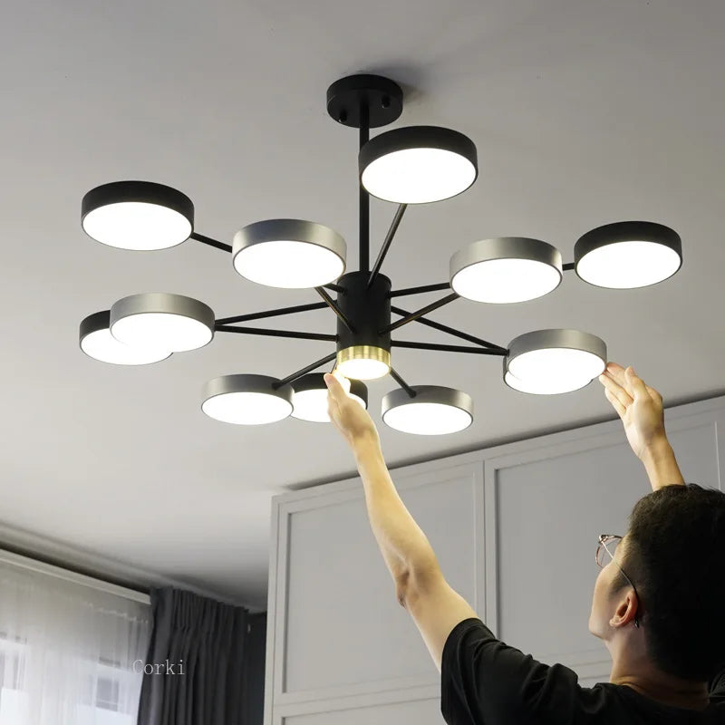 Moderne LED-lysekrone til dekorativt hjemmeinteriør