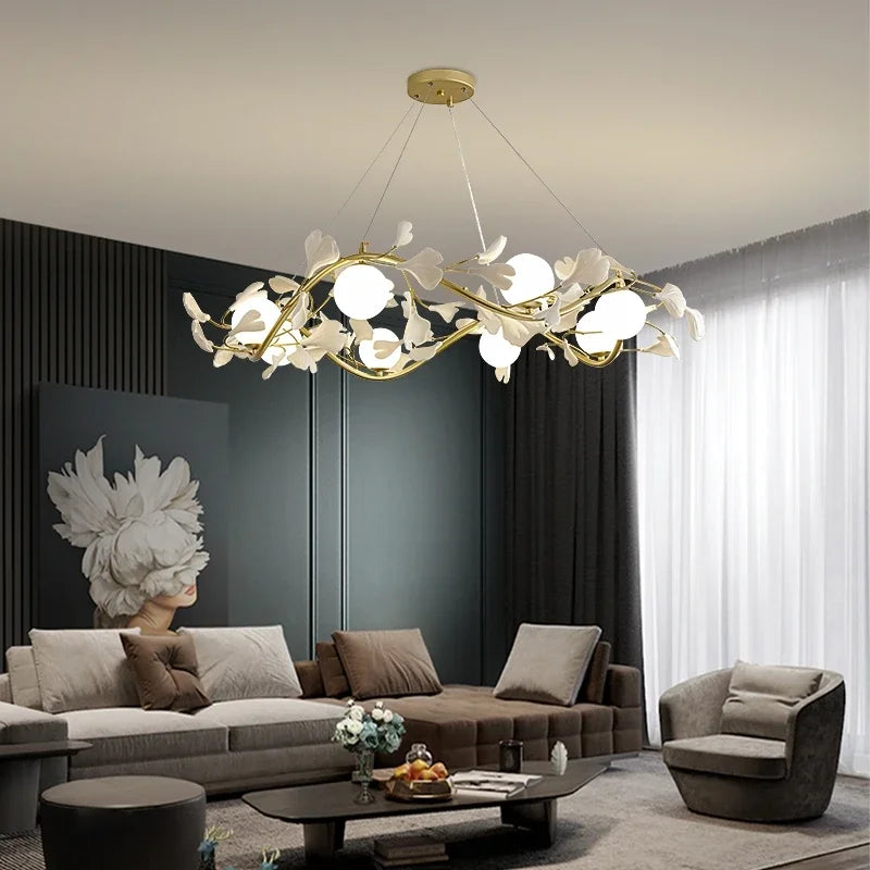 Ginkgo blad-design ophængslampe