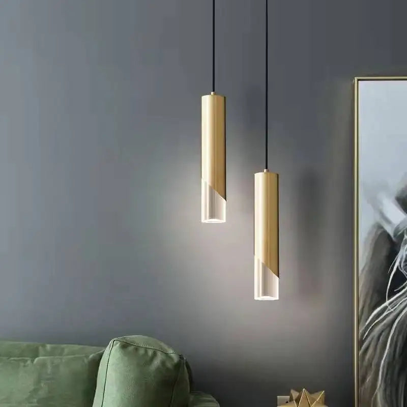 Elegant cylindrisk LED-pendel i krystal