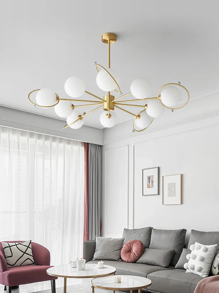 Nordisk kobberlampe, moderne, minimalistisk design, dekorativt glas