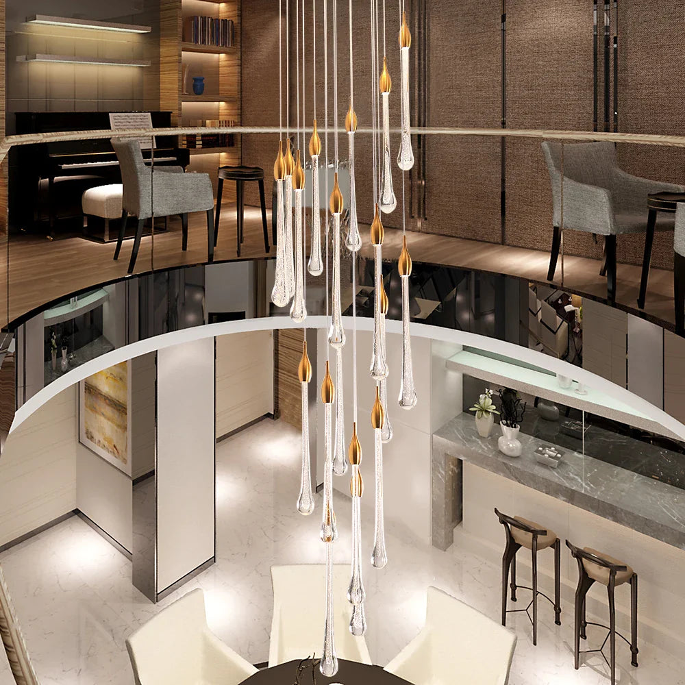 Elegant moderne LED-krystallysekrone.