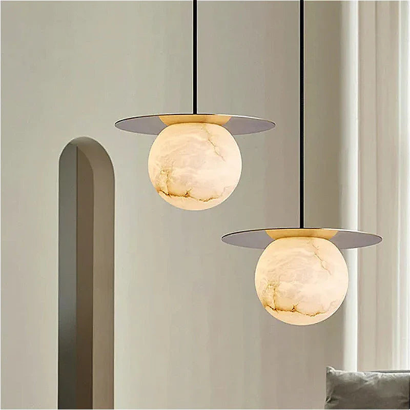 Kreativ nordisk marmorlysekrone, moderne lysende design