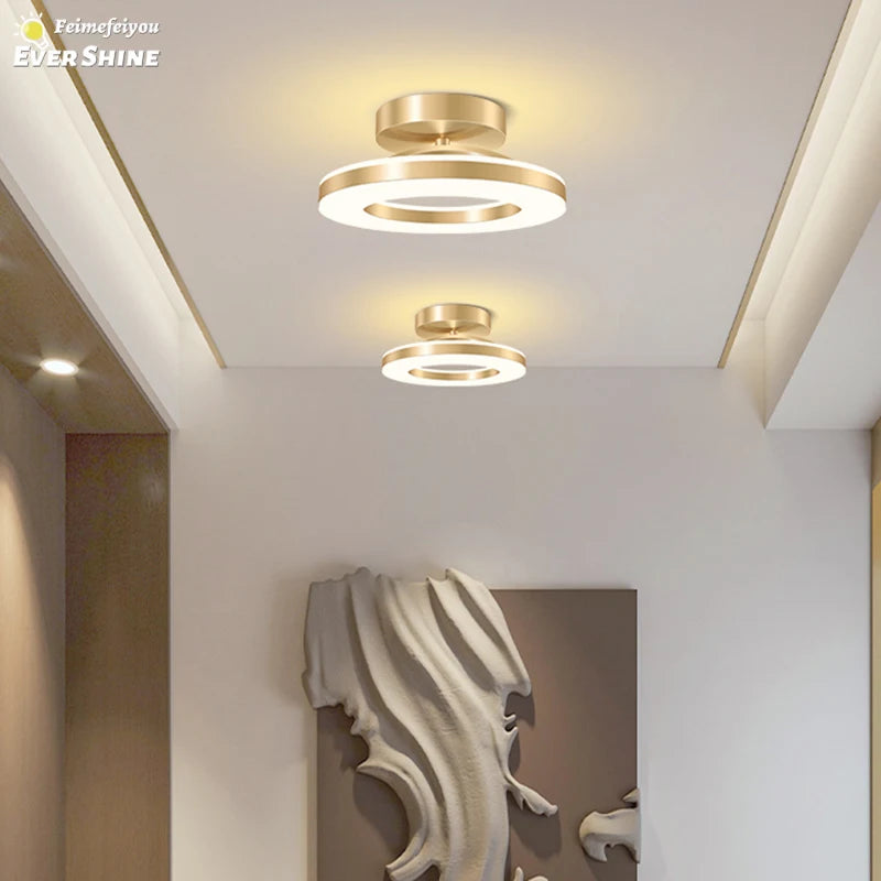 Moderne hvid metal loftlampe med to LED'er og akrylskærm - Hvid 220 V-20 V 30 cm varmt lys