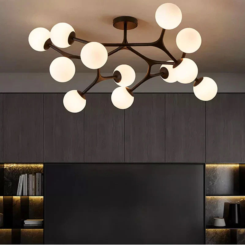 Nordisk lysekrone glaskugle dekorativ pendel lampe