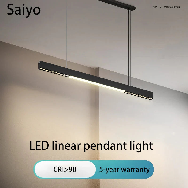 led lineær pendel lysekroner lampe projektører lang linje