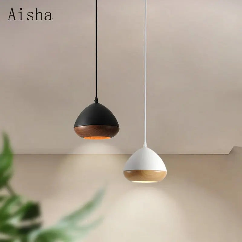 Wabi-sabi japansk stil jernlysekrone i nordisk valnød-imitation