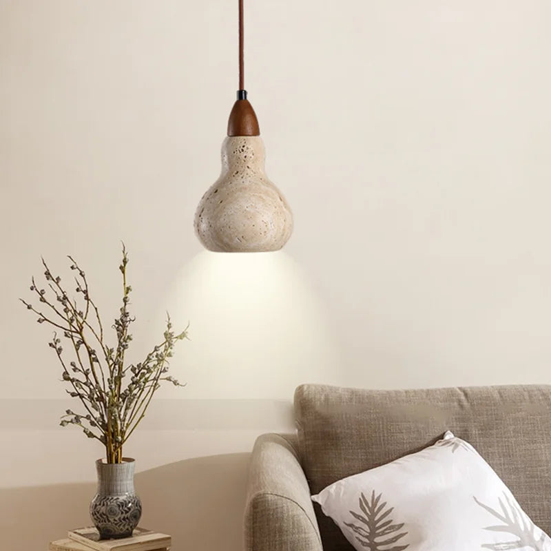 Vintage pendel i natursten med LED