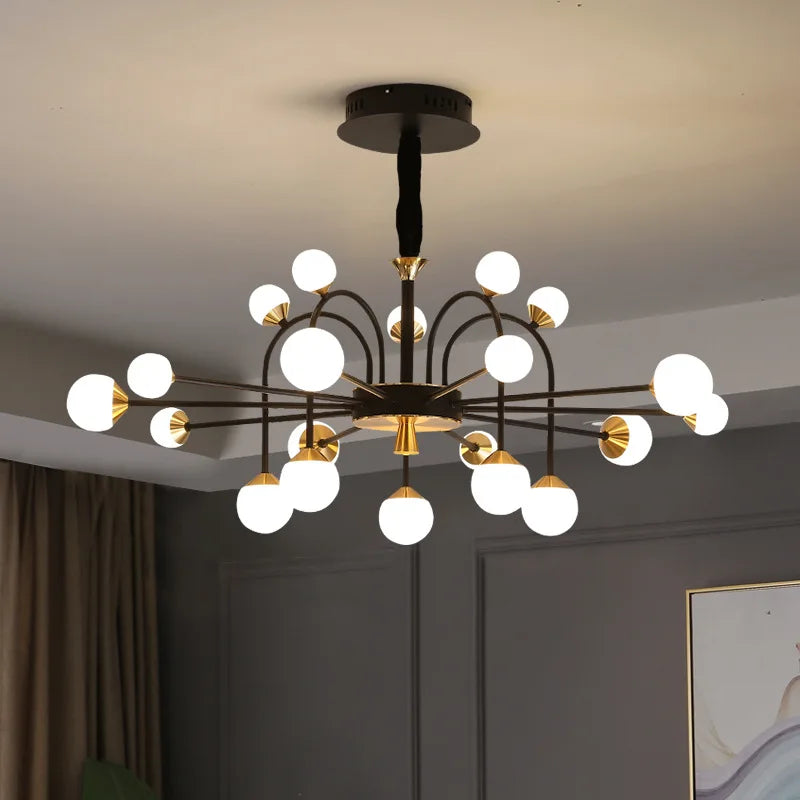 Moderne loflampe i glaskugle, kreativt nordisk design, luksus