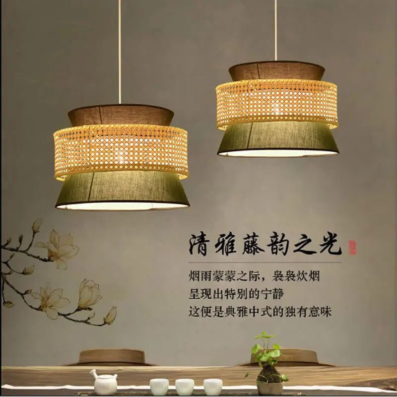 Elegant minimalistisk loftlampe af kreativ bambus