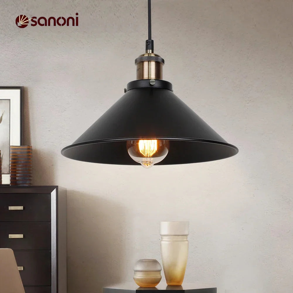 Elegant industriel loftlampe i sort