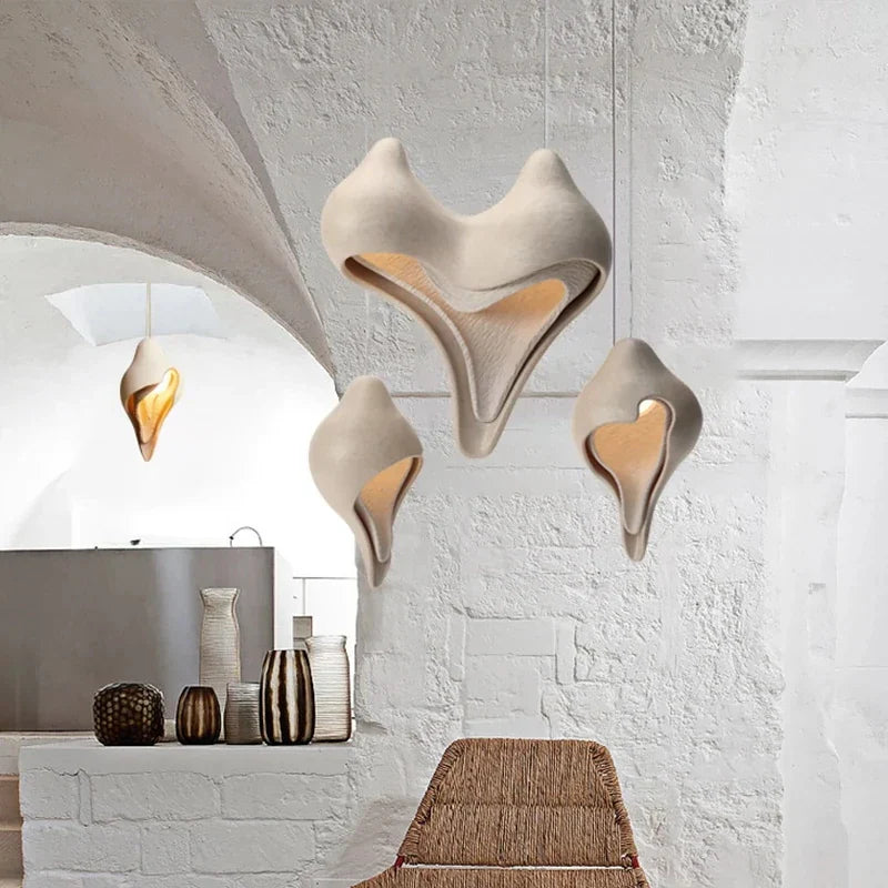 Moderne gips-lysekrone, kreativt design, konkylie-pendel