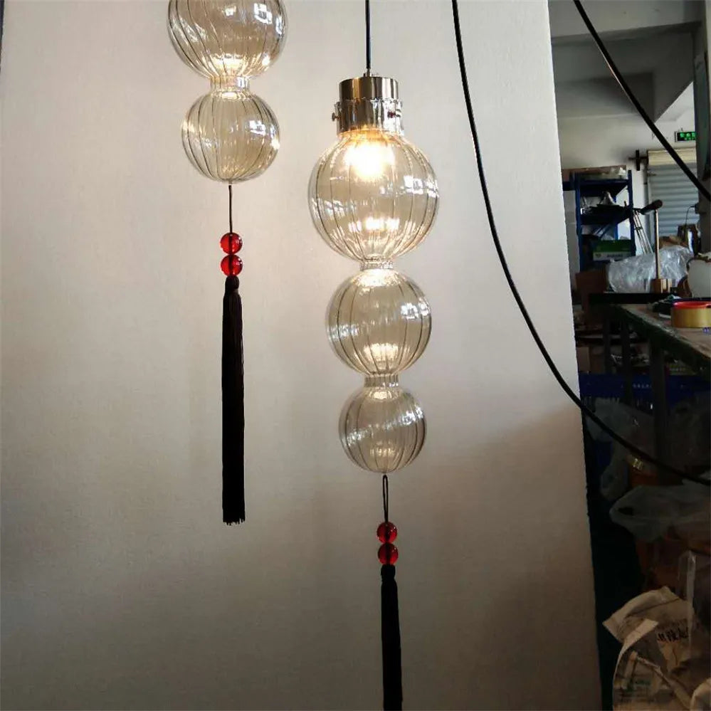 Moderne kinesisk design lysekrone i glas