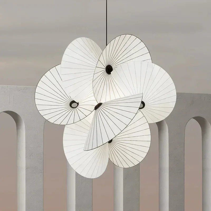 Moderne minimalistisk nordisk stofpendel med LED-lys