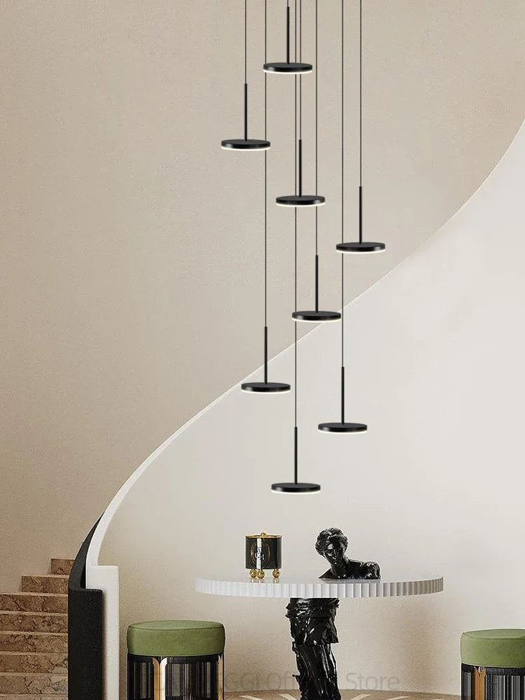 Nordisk moderne cirkelformet LED-pendel