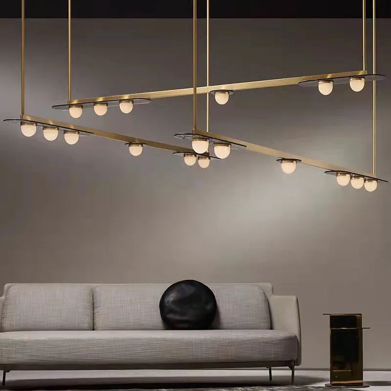 Elegant art deco moderne LED lysekrone