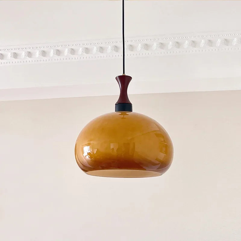 Retro japansk middelalderlig Bauhaus lysekrone af glas til stue, soveværelse, kontor, bar