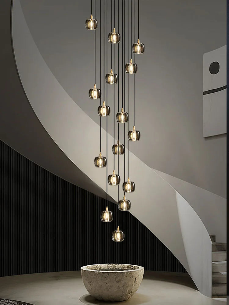 Sort og guld moderne lysekrone, LED-belysning, elegant design