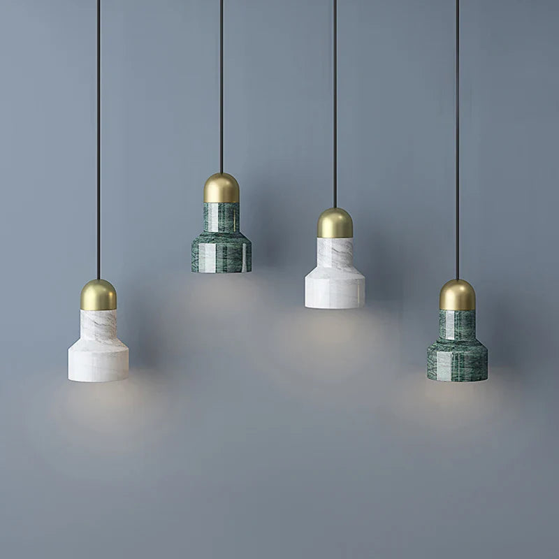 Retro nordisk luksus lysekrone i marmor med LED