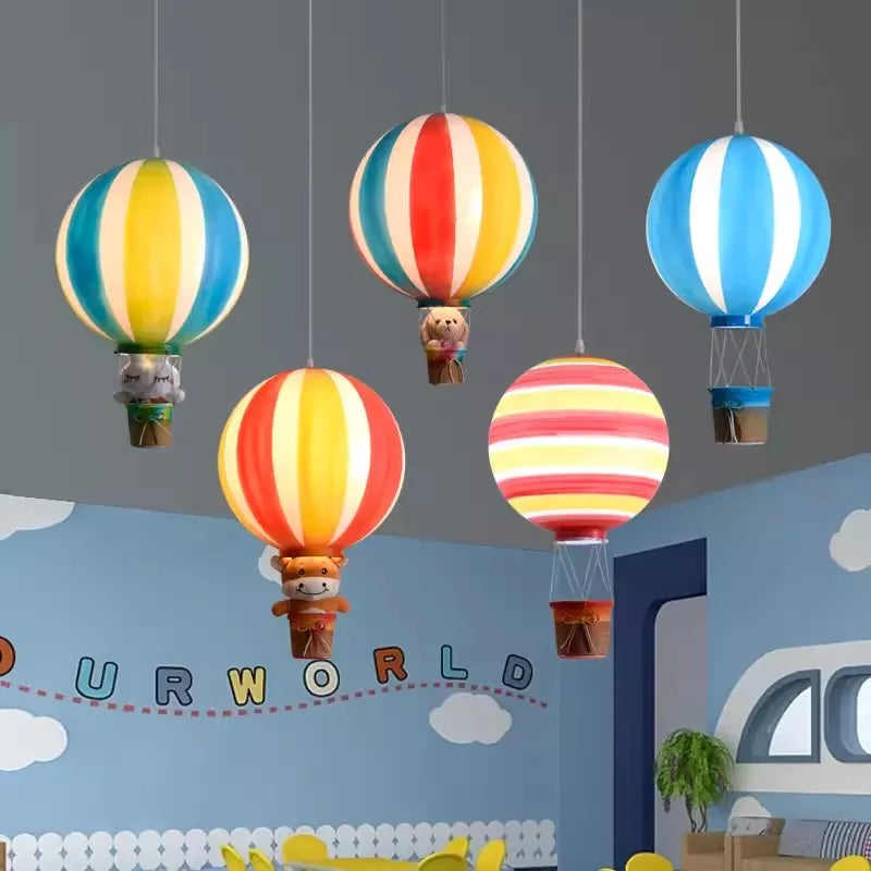 Kreativ varmluftballon lysekrone børnelampe dekoration børnehave skole