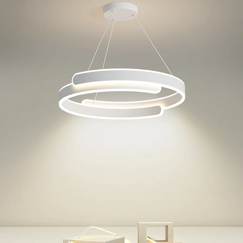 Elegant sort/hvid moderne lysekrone