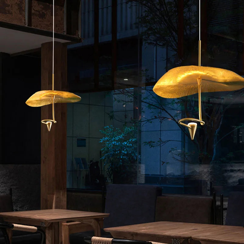 Art deco LED-kobberlampe med justerbar ledning