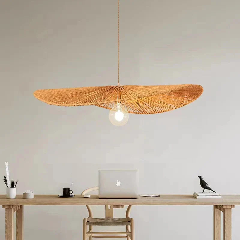nordisk enkel moderne retro kreativ LED-pendel i hamp
