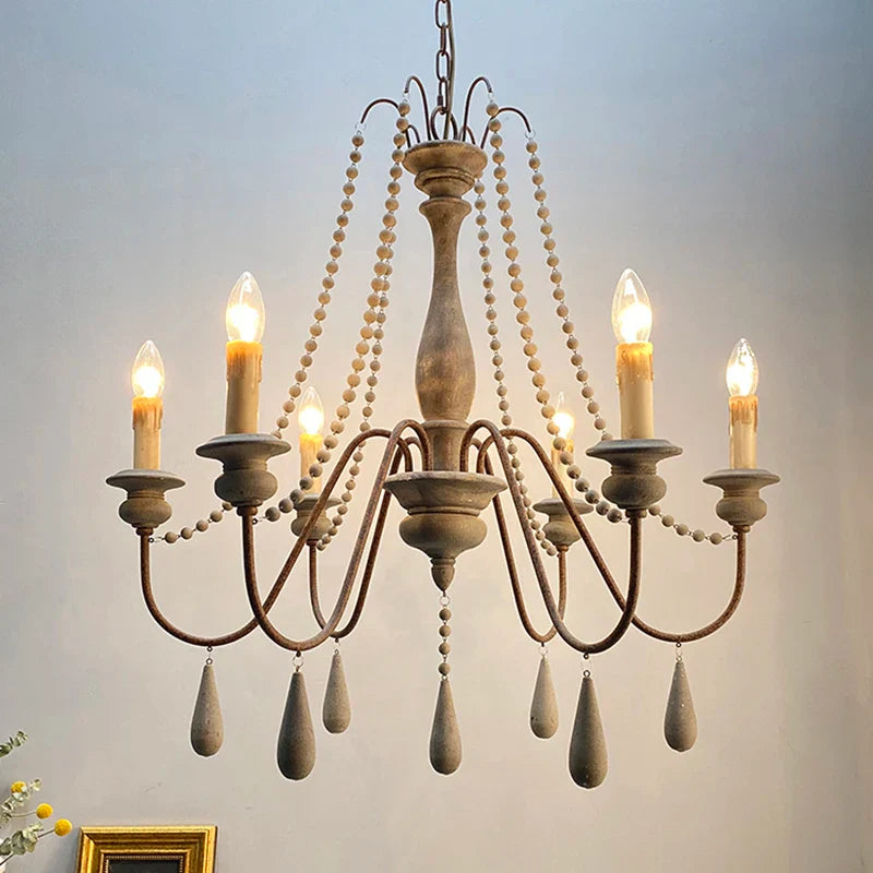 Rustik elegant lysekrone i vintagetræ